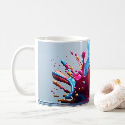 Mug "Color Splash" - Énergisez votre journée avec (Avec donut)