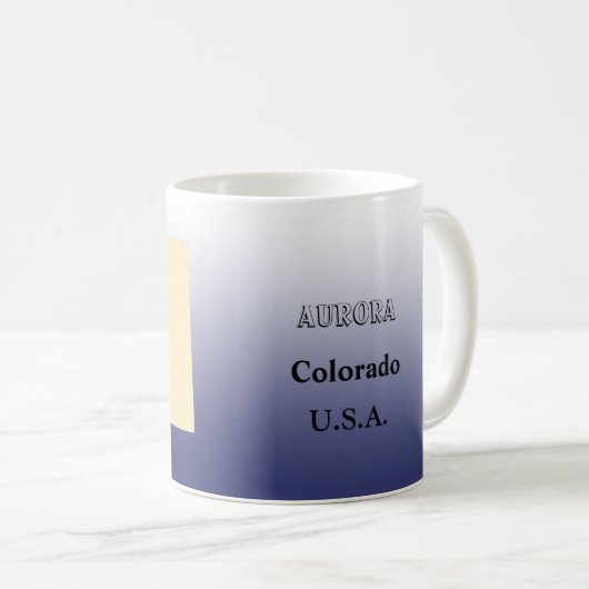 Mug - Colorado State Map avec la ville (Devant droit)