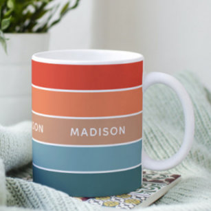 Mug Colorbloc Terre coloré moderne Nom personnalisé