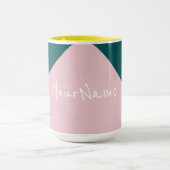 Mug Colorblock rose et peacock bleu rétro (Centre)