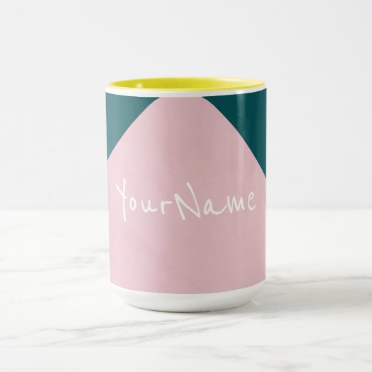 Mug Colorblock rose et peacock bleu rétro (Centre)
