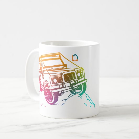 Mug Coloré 1 jeep 3D (Devant gauche)