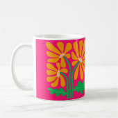 Mug coloré à fleur rétro (Gauche)