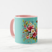 Mug Coloré, Abeille printanière/florale (Devant gauche)