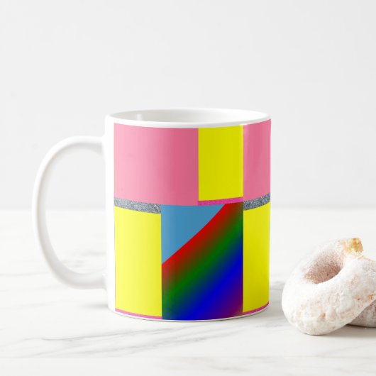 Mug coloré Abstrait (Avec donut)