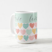 Mug Coloré Amour et Cœurs (Devant gauche)