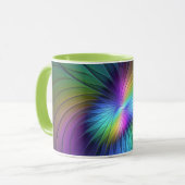 Mug Coloré Avec Bleu Moderne Art Fractal Abstrait (Devant gauche)