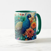 Mug Coloré Caplin Et Fleurs (Devant droit)