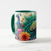 Mug Coloré Caplin Et Fleurs (Devant gauche)