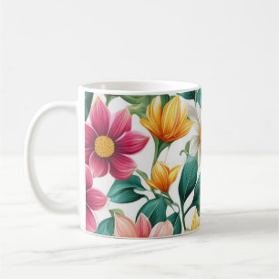 Mug Coloré Classé Fun Floral Spring Flower Motif