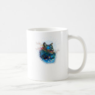 Mug coloré de chat et arrière - plan abstrait