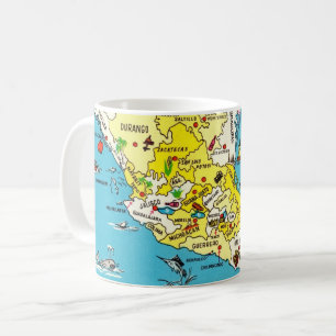 Mug coloré de la carte du Mexique