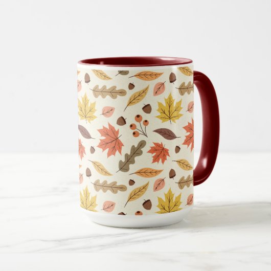 Mug Coloré Feuille d'automne Motif (Devant droit)