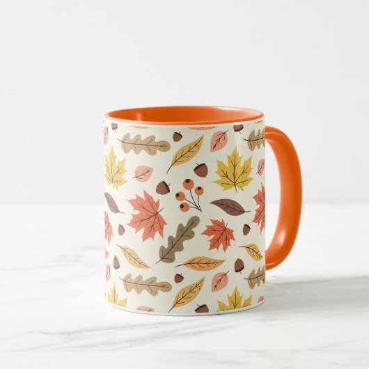 Mug Coloré Feuille d'automne Motif (Devant droit)