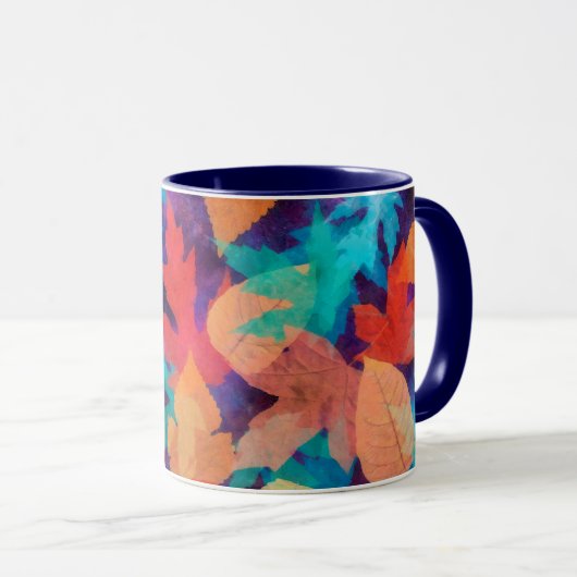 Mug Coloré Feuilles tombés (Devant droit)