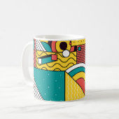 Mug Coloré géométrique : motif abstrait. (Devant gauche)