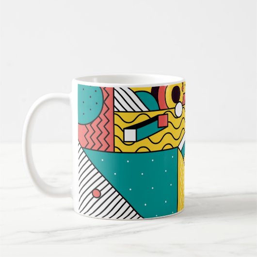 Mug Coloré géométrique : motif abstrait. (Gauche)