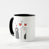 Mug Coloré Illustré chats mignons Saint-Valentin (Devant gauche)