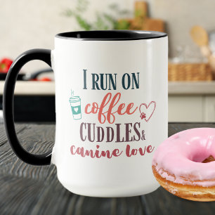 Mug Coloré je cours sur le café, les boudins, et Canin