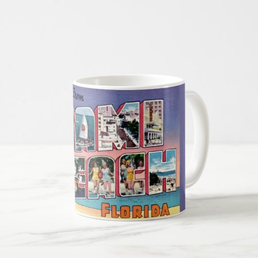 Mug Coloré Miami Beach Salutation (Devant droit)