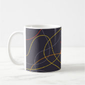 Mug Coloré, moderne, simple, tendance, courbes lignes (Gauche)