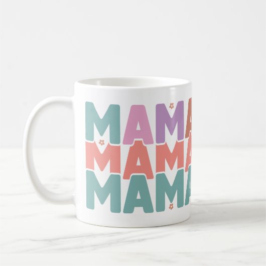 Mug Coloré Pastel MAMA Cadeau Maman (Gauche)