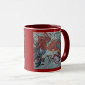 Mug Coloré Roosters de la ferme (Devant droit)