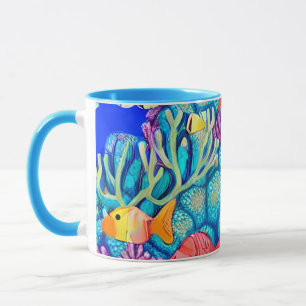 Mug Coloré sous-marin Coral Reef Motif sans couture
