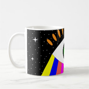 Mug Coloré tout yeux plat design avec étoiles et