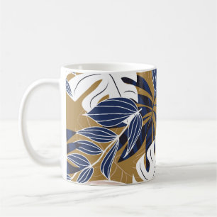 Mug Coloré Tropical Feuille Orange Arrière - plan