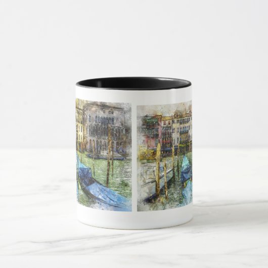 Mug Coloré Venise Blue Gondolas (Centre)
