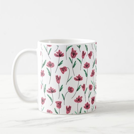 Mug Coloré Whimsical Scribbly Floral (Gauche)