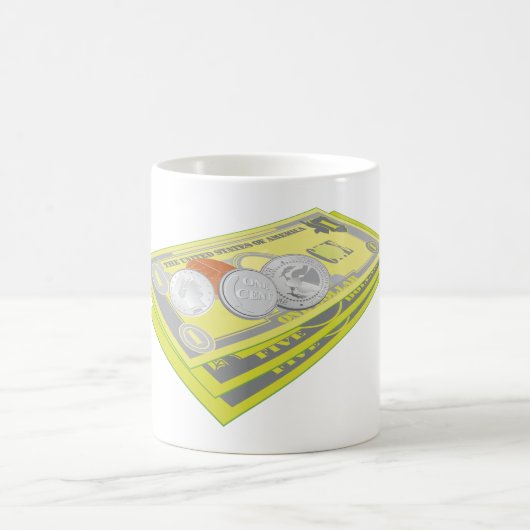 Mug Colorée argent américain espèces et pièces (Centre)