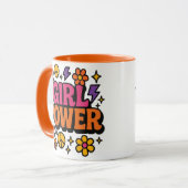 Mug Colorée Retro Girl Power (Devant gauche)