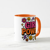 Mug Colorée Retro Girl Power (Devant droit)