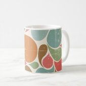 Mug Colorés : Motif rétro Abstrait. (Devant droit)