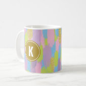 Mug Colorful Abstrait Brushstrokies Motif Monogramme (Devant gauche)
