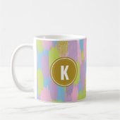 Mug Colorful Abstrait Brushstrokies Motif Monogramme (Gauche)