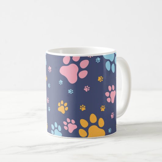 Mug Colorful Animal Paw Prints Pattern (Devant droit)