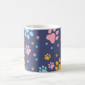 Mug Colorful Animal Paw Prints Pattern (Centre)