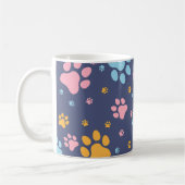 Mug Colorful Animal Paw Prints Pattern (Gauche)
