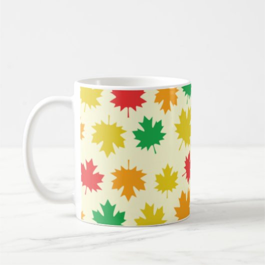 Mug Colorful Autumnal Leafs - Nature Pattern (Gauche)