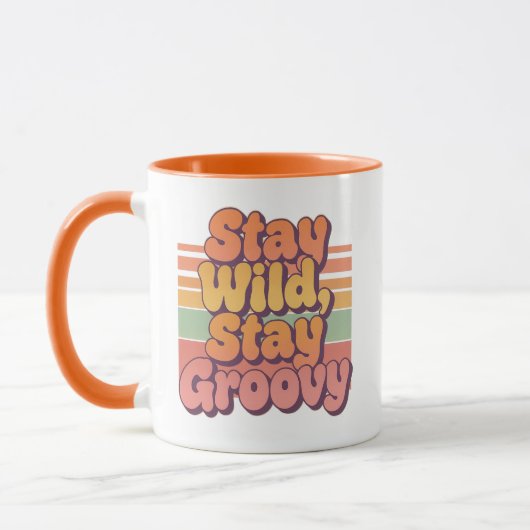 Mug Colorful Boho Retro Stay Wild Stay Groovy (Gauche)