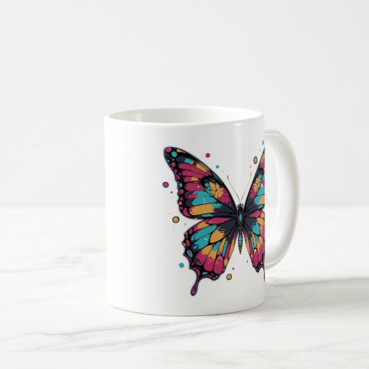 Mug Colorful Butterfly Illustration (Devant droit)