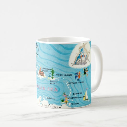 Mug Colorful Caribbean Map  (Devant droit)