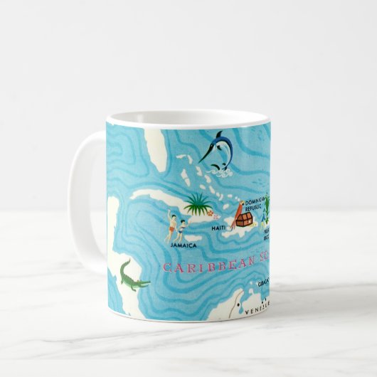Mug Colorful Caribbean Map  (Devant gauche)