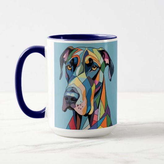 Mug Colorful Cubist Great Dane  (Gauche)