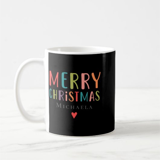 Mug Colorful Cute Merry Christmas Matching Family (Gauche)