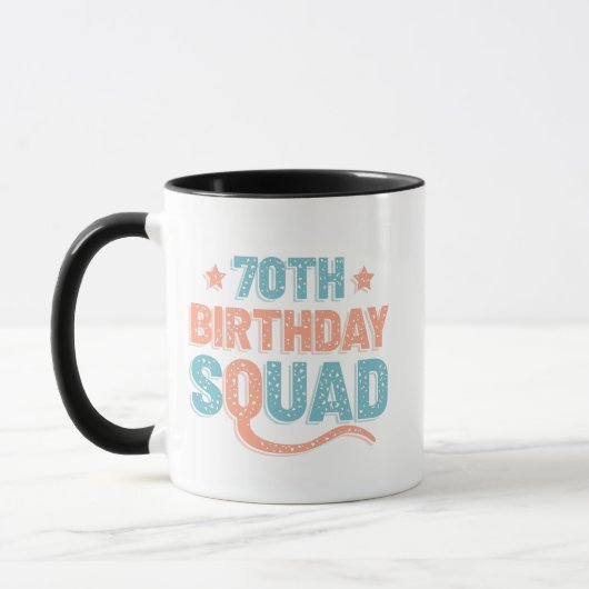 Mug Colorful Distressed 70e anniversaire (Gauche)