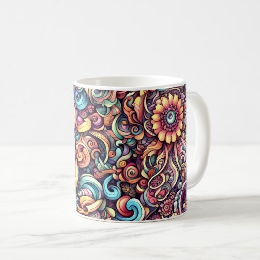 Mug Colorful doodle (Devant droit)